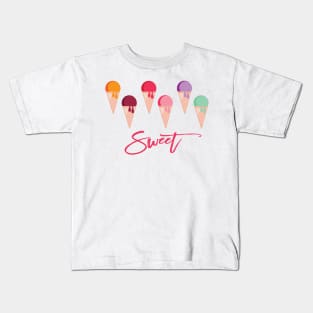 Rainbow ice cream cones Sweet summer Kids T-Shirt